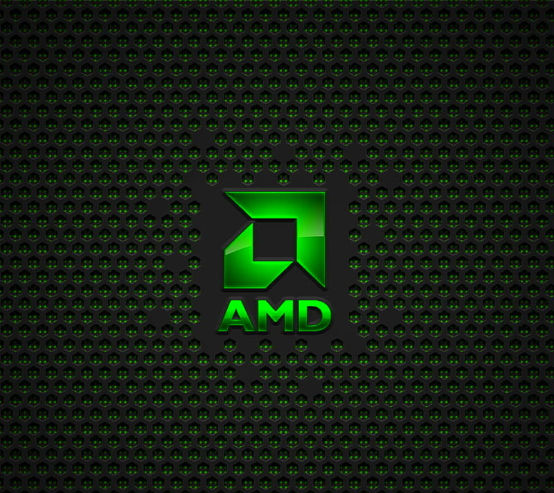 AMD Logo, computer, cpu, gpu, graphics, green, processor, HD wallpaper