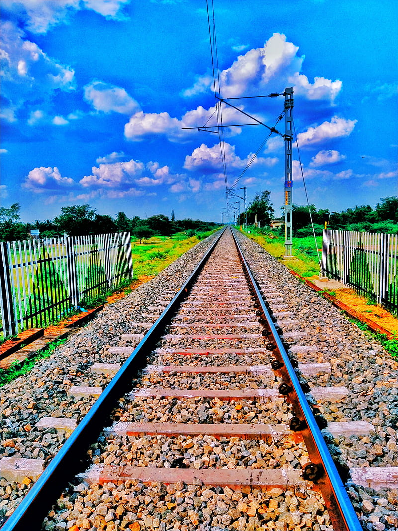 GJ nature, gj love, railway track, HD phone wallpaper