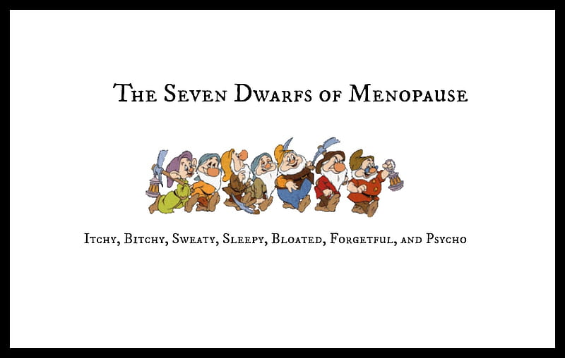 menopause message, seven, funny, meopause, humors, dwarfs, HD wallpaper
