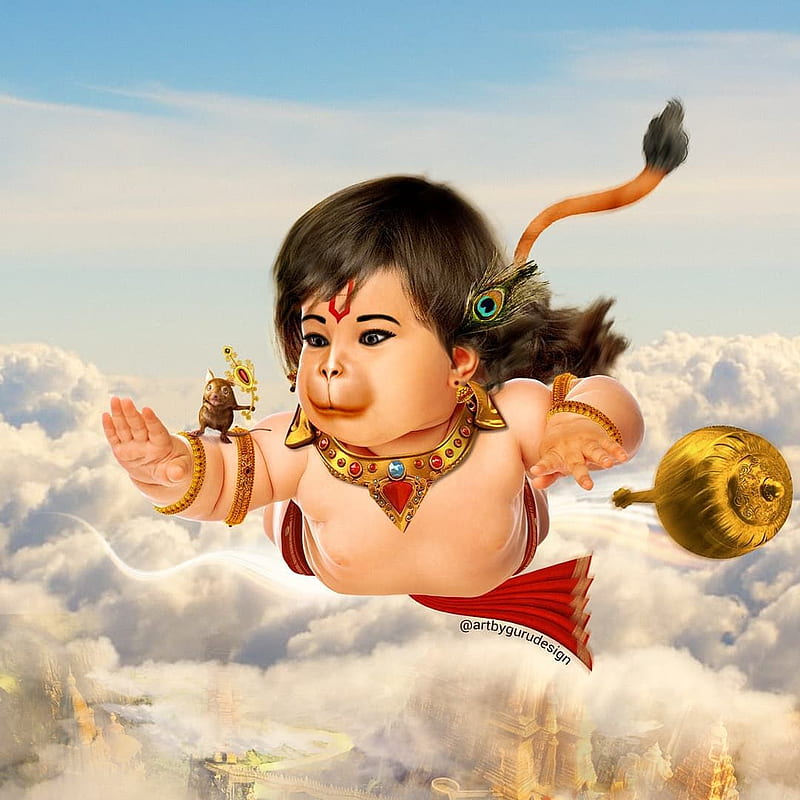 A personal project, I always get inspired, Baby Hanuman HD phone wallpaper  | Pxfuel
