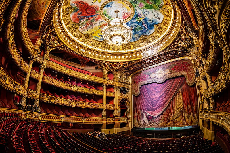 Paris Opera House, house, paris, colours, opera, HD wallpaper