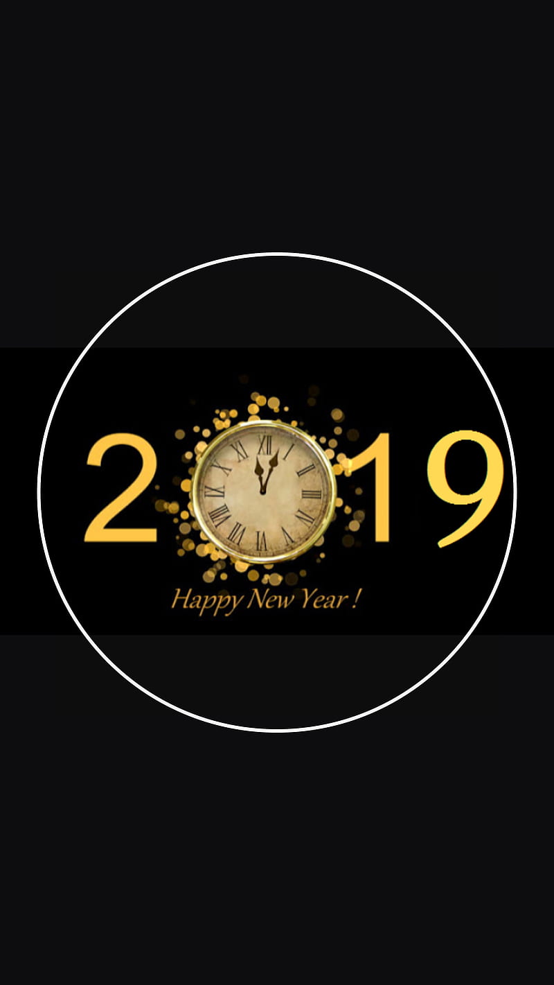 Newyear19 V2, Clocks, 2019, Happy New Year, Circle, New Year, Clock, Watch,  Watches, Hd Phone Wallpaper | Peakpx