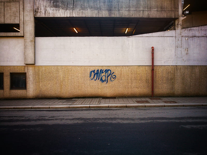 Grafitti on a wall, haugesund, norway, parking lot, HD wallpaper