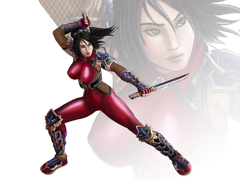 Taki, original, video game, soul calibur 4, armor, female warrior, soul calibur, anime warrior, ninja, HD wallpaper