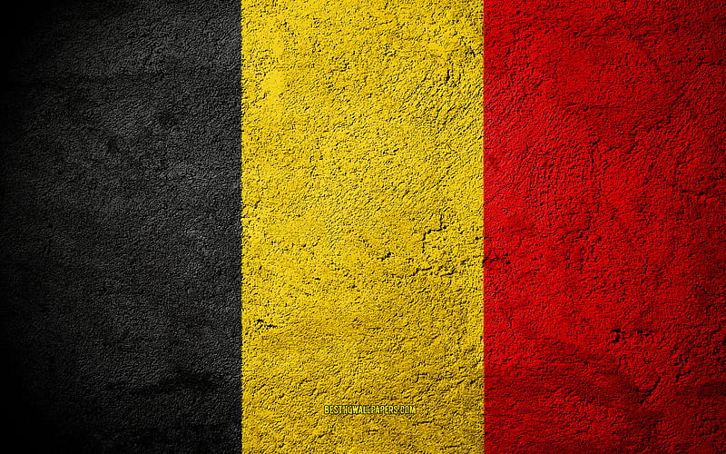 Flag of Belgium, concrete texture, stone background, Belgium flag, Europe, Belgium, flags on stone, HD wallpaper