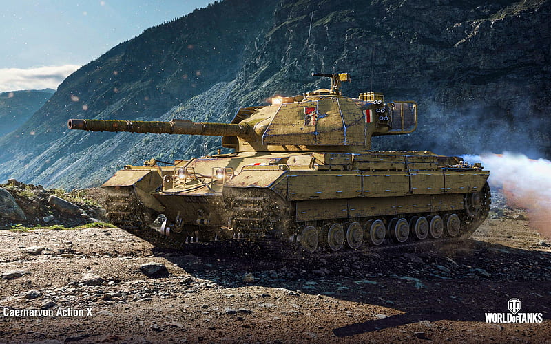 Caernarvon Action X, battle, tanks, online games, World of Tanks, British tanks, WoT, HD wallpaper