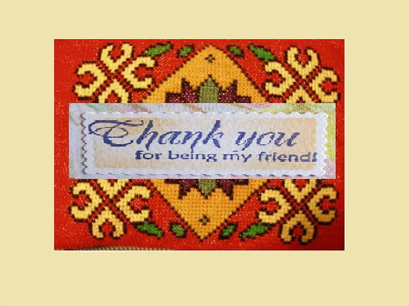 A tapestery Thank You Card, needlepoint, textures, pretty, craft, cross stitch, tapestery, abstract, card, HD wallpaper
