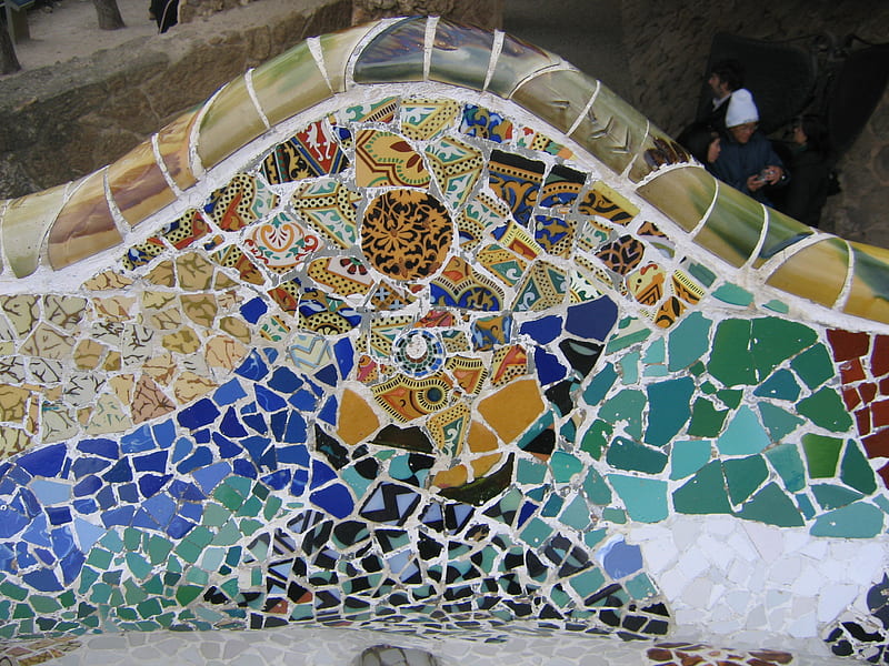 Park Guell by Antoni Gaudi, architecture, gaudi, barcelona, spain, HD wallpaper