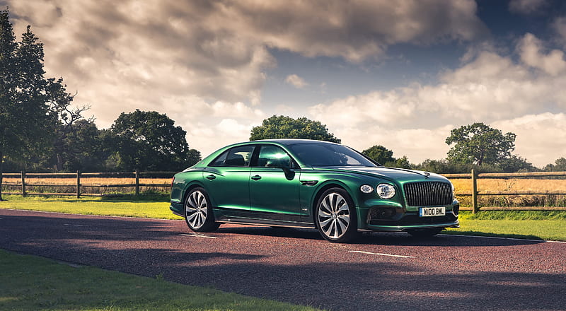 Bentley, Bentley Flying Spur, Car, Green Car, Luxury Car, HD wallpaper