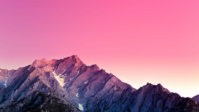 Mountains In Pink Background MacBook, HD wallpaper