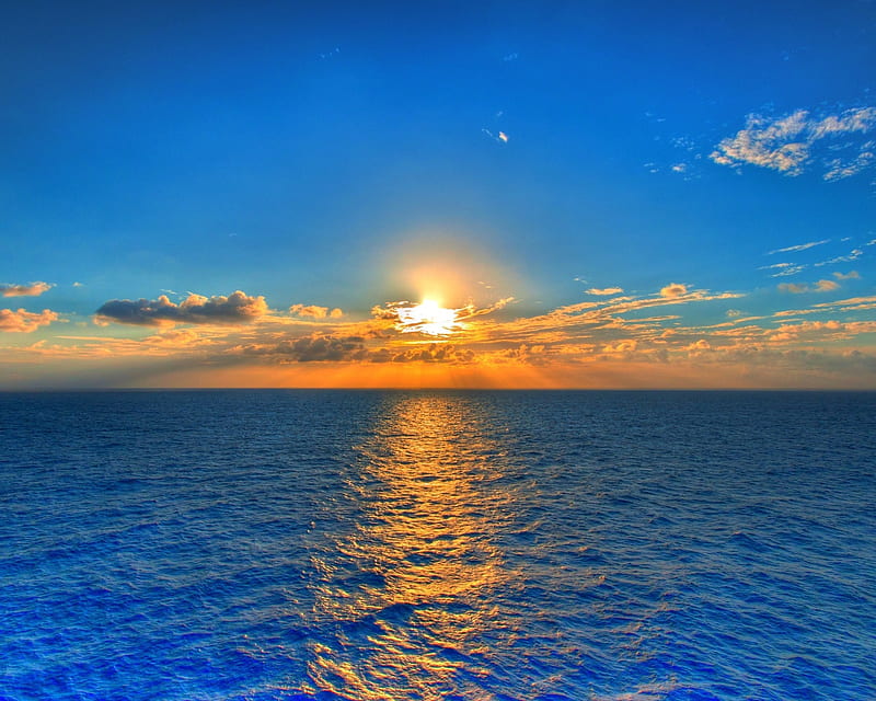 Sun Set , bonito, clouds, galaxy nature, new, note, sea, set, sun, water, HD wallpaper