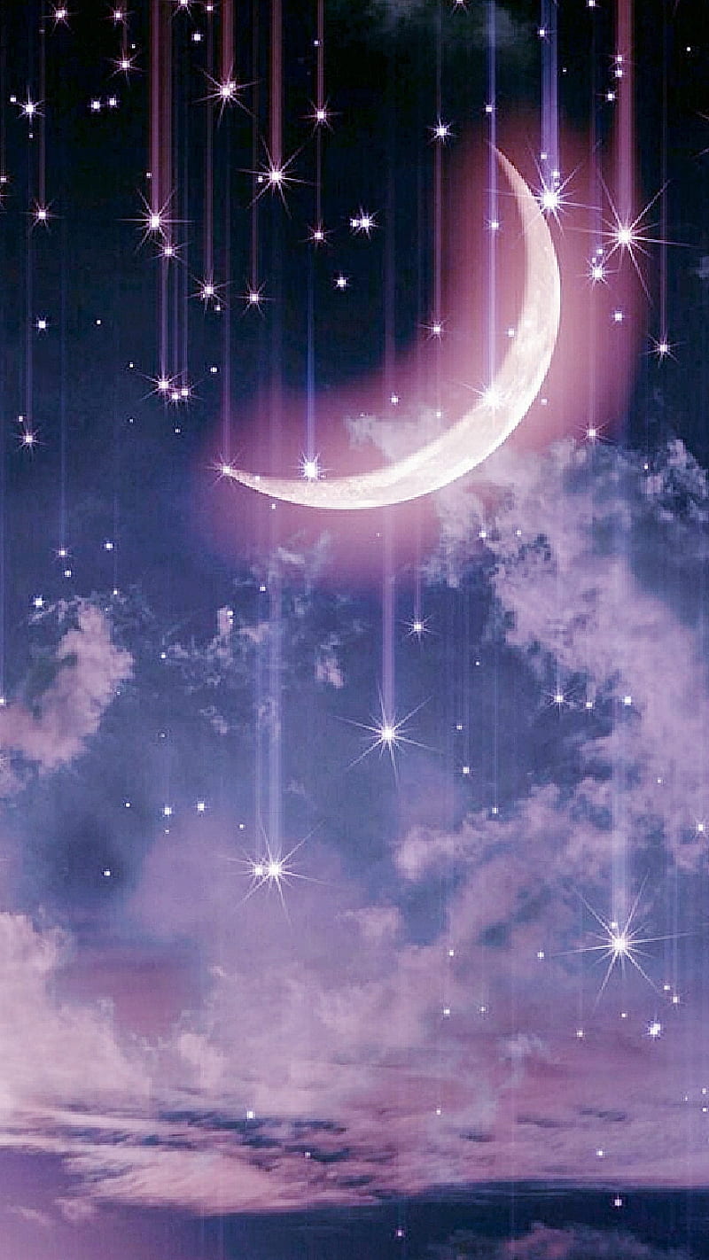 Half Moon Glow, celestial, clouds, galaxy, planets, sky, stars, view, HD  phone wallpaper | Peakpx