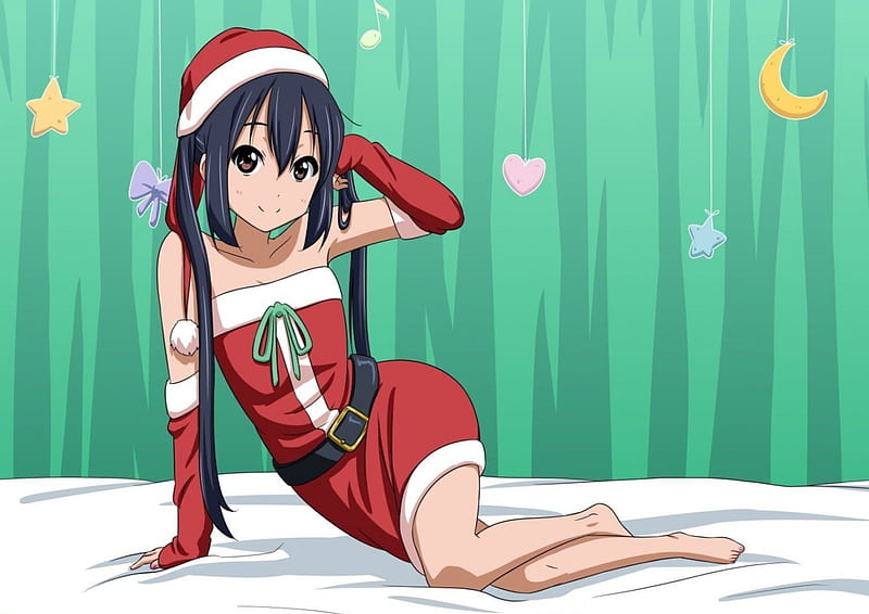 Azu-Nyan Santa, Azusa, Anime, Keion, Azunyan, Azunyaa, Azu-Nyan, Girl, Azunya, Azu-Nyaa, Loli, Santa, K-On, Cute, Nakano, Azu-Nya, Kon, HD wallpaper