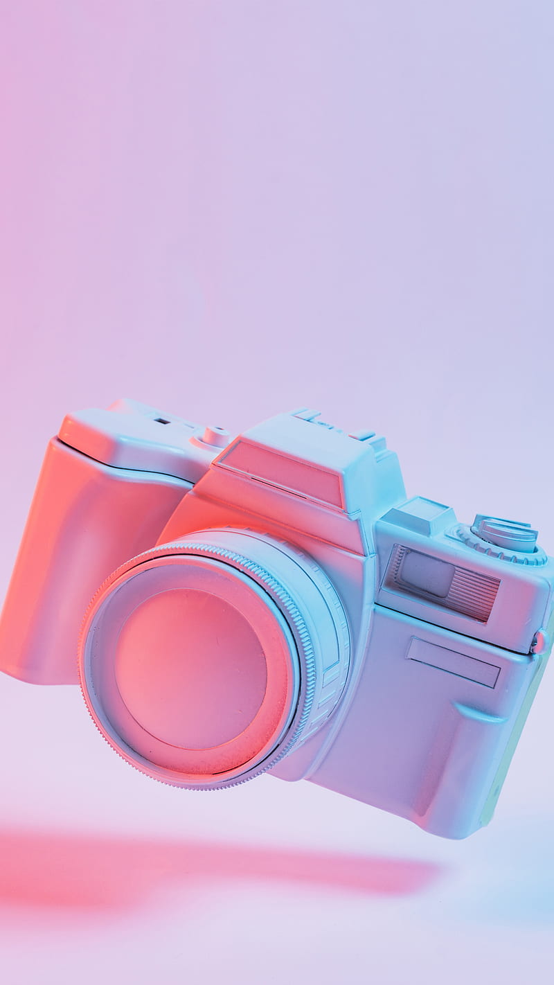 Cotton Candy Camera, Cotton, Kiss, blue, camera, cotton candy, floating, lens, pink, HD phone wallpaper