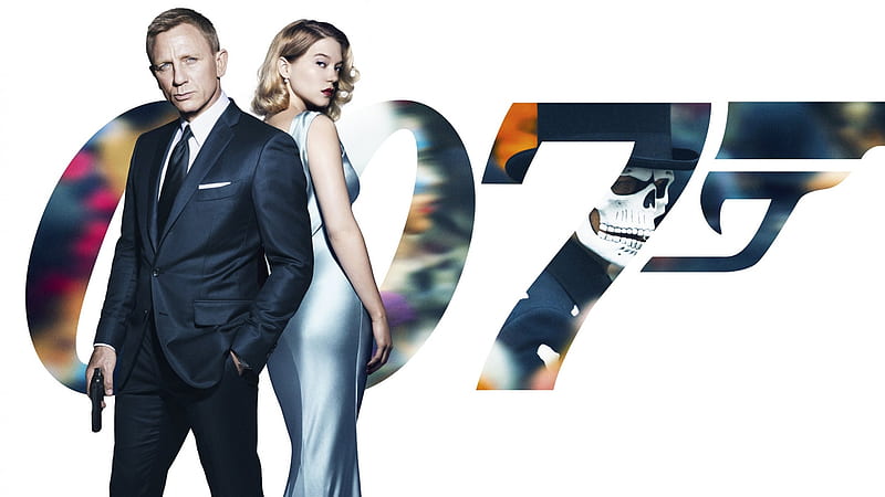 Spectre (2015), poster, Lea Seydoux, movie, james bond, spectre, gun, actress, Daniel Craig, couple, 007, actor, HD wallpaper