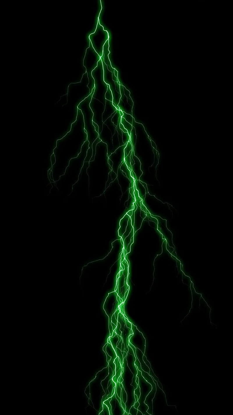 Lightning, green, HD phone wallpaper