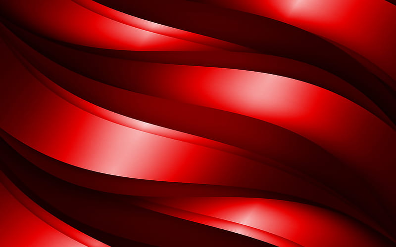 red 3D waves, abstract waves patterns, waves backgrounds, 3D waves, red wavy background, 3D waves textures, wavy textures, background with waves, HD wallpaper