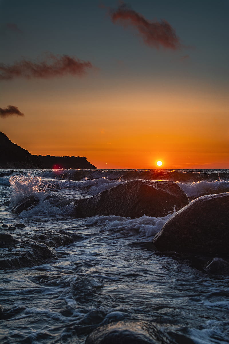 Scenic Of Sea During Dawn, HD phone wallpaper