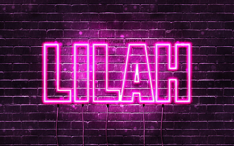 Lilah with names, female names, Lilah name, purple neon lights ...