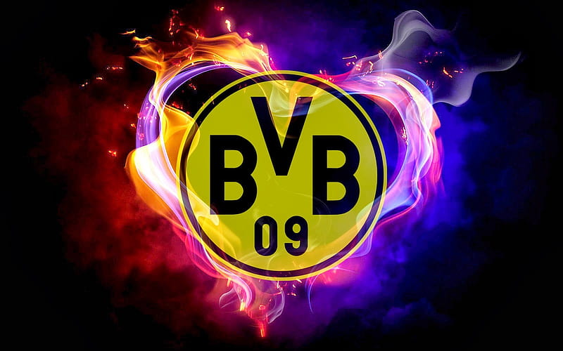 Borussia Dortmund, dortmund, love, heart, football, soccer, crest, emblem, bvb, sport, logo, HD wallpaper