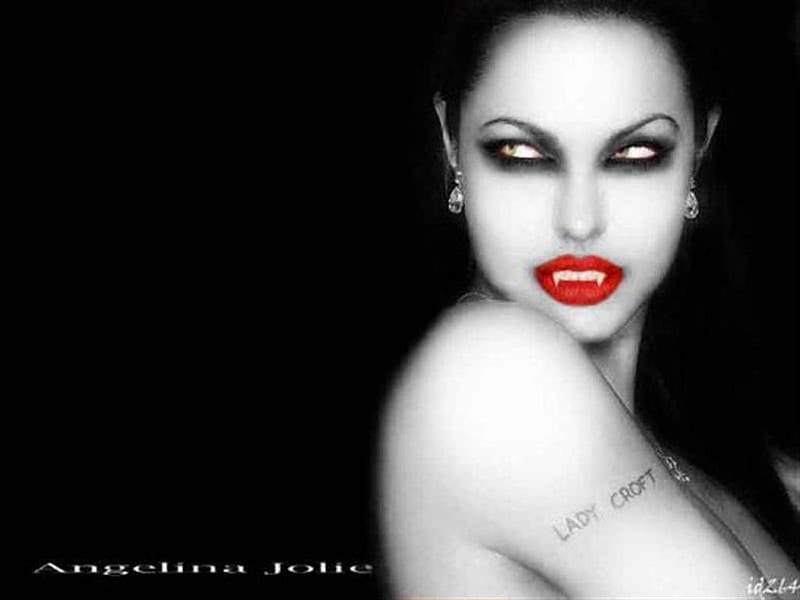 Vampire Angelina Jolie cg, vampire, suckers, blood, HD wallpaper