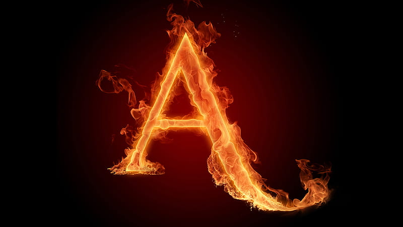 A Fiery English Alphabet Letter Black Background A Letter, HD wallpaper