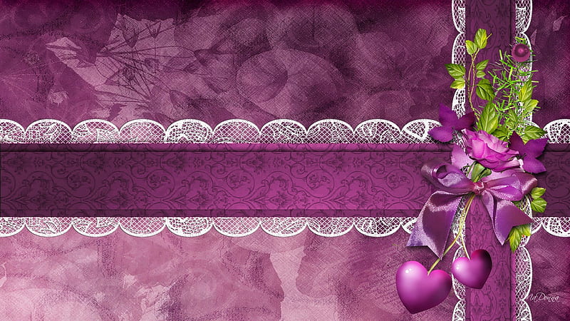 Merlot Beauty, rose, lace, ribbon, bow, corazones, leaves, Valentines Day, merlot, fabric, texture, feminine, Firefox Persona theme, HD wallpaper