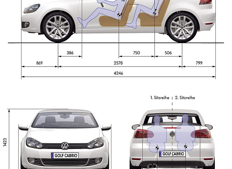2012 VW Golf Cabriolet Dimensions, car, HD wallpaper