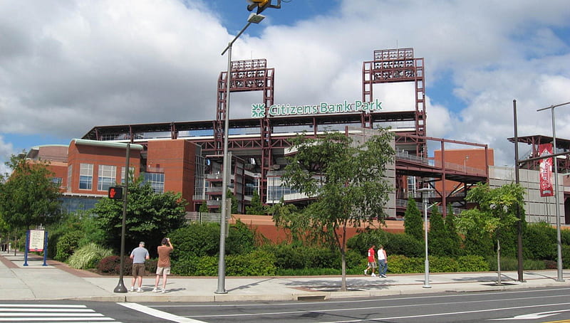 Citizens Bank Park, philadelphia phillies, skyline, home run liberty bell,  philadelphia, HD wallpaper