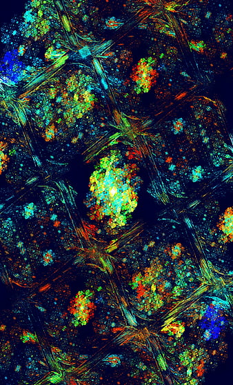 fractal, pattern, colorful, spots, abstraction, HD mobile wallpaper
