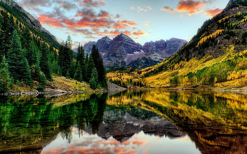 Autumn in mountains, fall, rocks, autumn, bonito, clouds, mountain ...