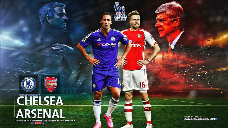 Chelsea - Arsenal , Arsenal, eden hazard, Chelsea , premier league, Chelsea, Arsenal , jose mourinho, HD wallpaper
