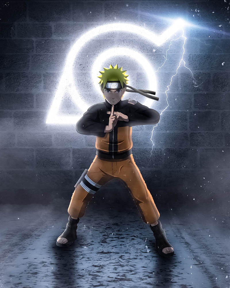 Naruto Uzumaki, lightning, tv series, ninja, black, dark, konoha, hokage, anime, naruto shippuden, HD phone wallpaper