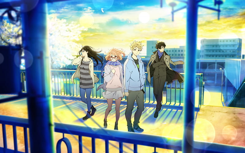 Render Kyoukai no kanata Mitsuki and Mirai, two anime characters  transparent background PNG clipart