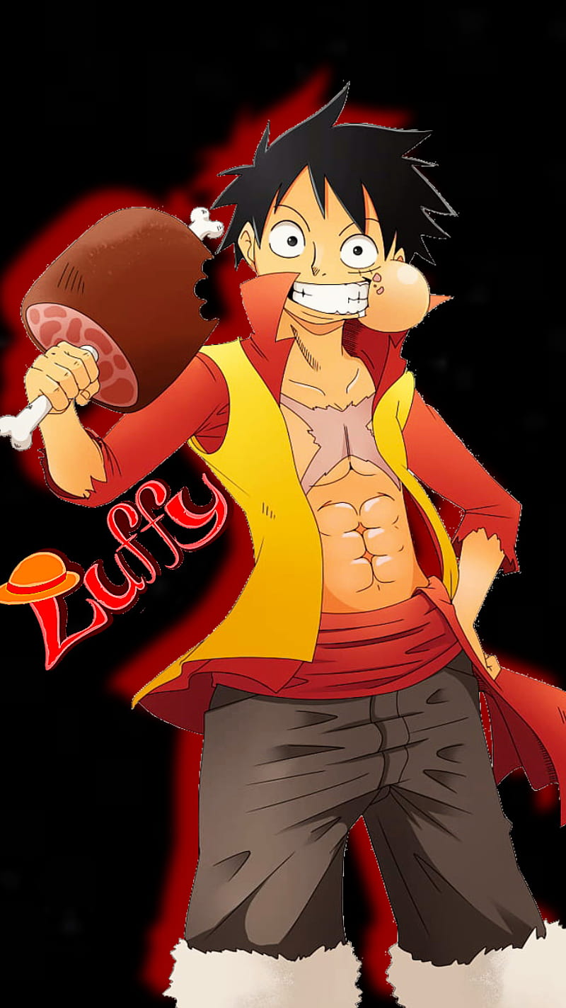 Luffy, anime, black, king, leyend, one piece, person, HD phone wallpaper
