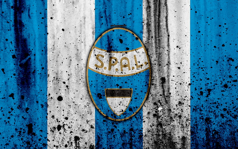 FC SPAL logo, Serie A, stone texture, SPAL, grunge, soccer, football club, SPAL FC, HD wallpaper
