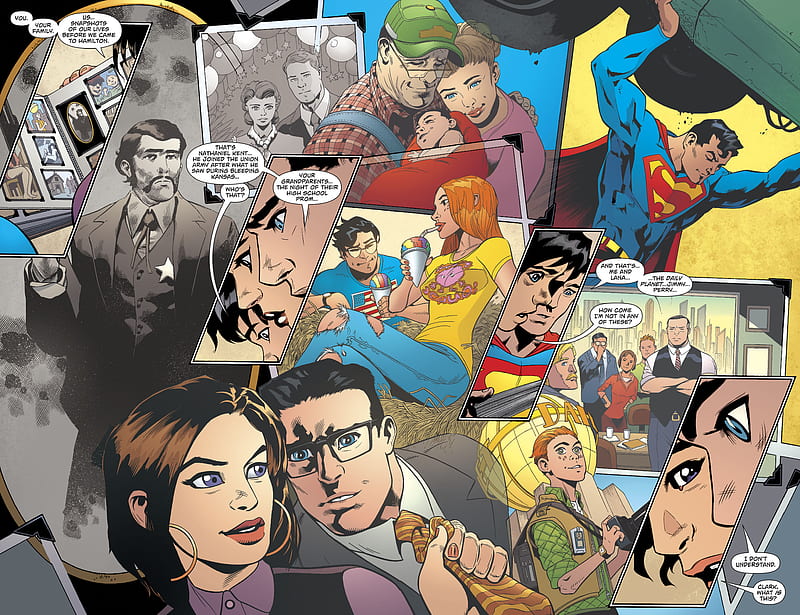 Superman, Clark Kent , DC Comics , Jimmy Olsen , Jon Kent , Jonathan Kent , Lana Lang , Lois Lane , Martha Kent , Perry White, HD wallpaper