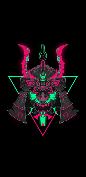 Cyberpunk Neon Samurai Sword Warrior HD WALLPAPER 