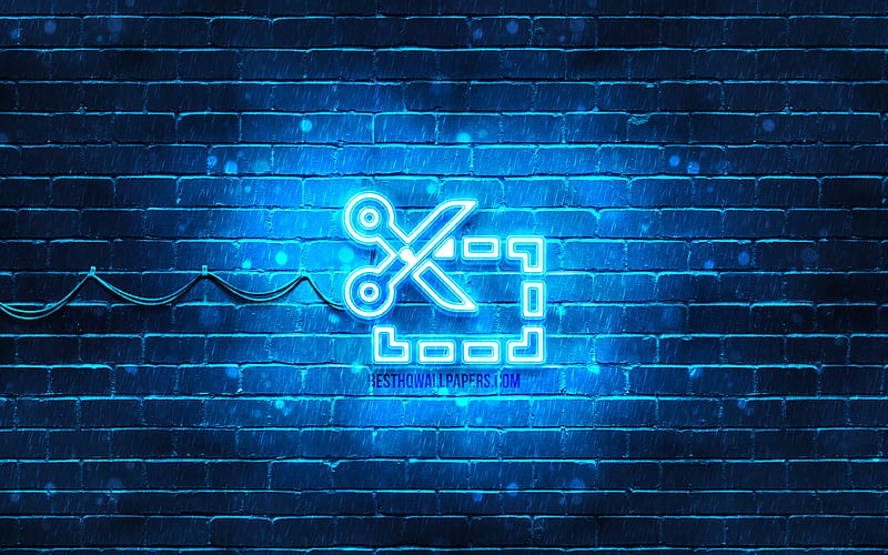 Coupon neon icon blue background, neon symbols, Coupon, creative, neon icons, Coupon sign, shopping signs, Coupon icon, shopping icons, HD wallpaper
