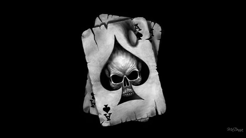 Ace opf Skulls, death, firefox persona, ace, card, goth, poker, gothic, skull, vintage, HD wallpaper