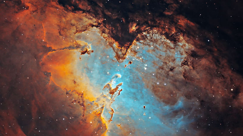 Eagle Nebula Space Glow Stars Colorful Sky Space, HD wallpaper