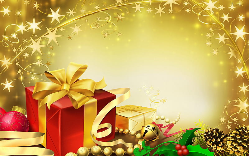 Christmas Gifts, presents, christmas, xmas, card, HD wallpaper