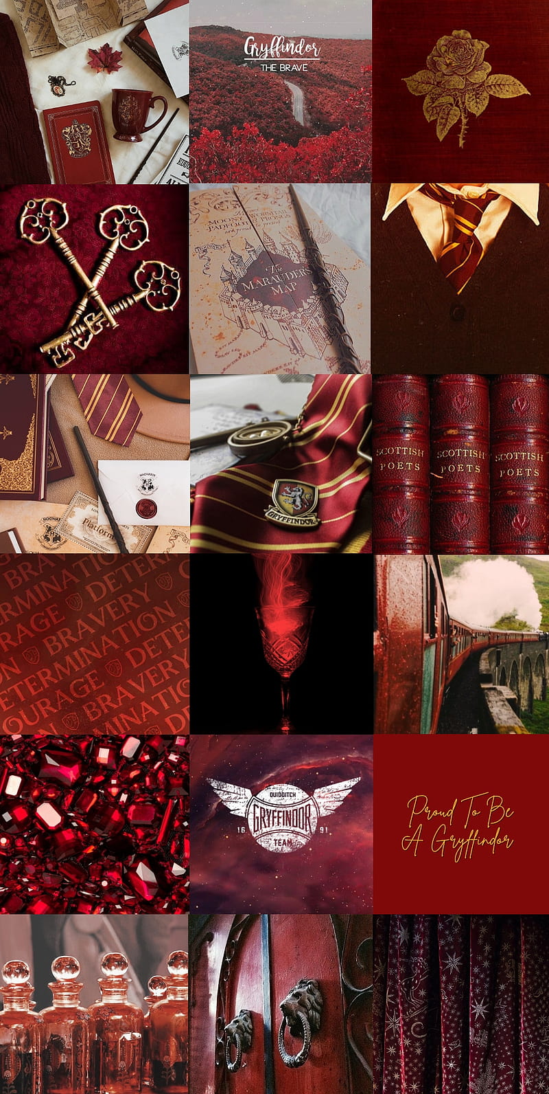 Gryffindor aesthetic, harry potter, hogwarts, red, HD phone wallpaper