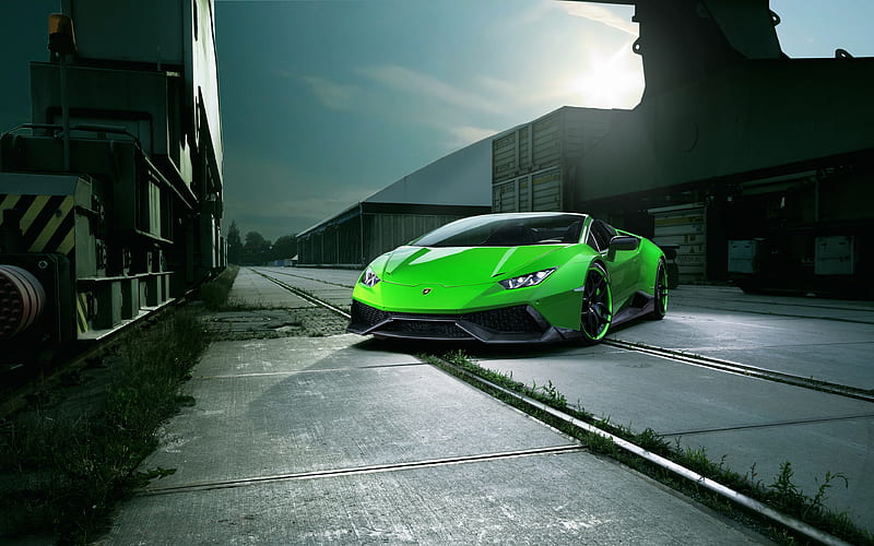Lamborghini Huracan, sportscars, supercars, green Huracan, factory, Lamborghini, HD wallpaper