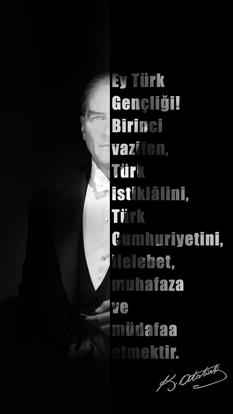 Ataturk, ataturk , black and white, boss, kilit ekrani, lockscreen, turk, turkey, turkiye, HD phone wallpaper