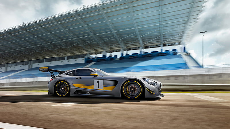 Mercedes-Benz AMG GT3 Race Silver Car Cars, HD wallpaper