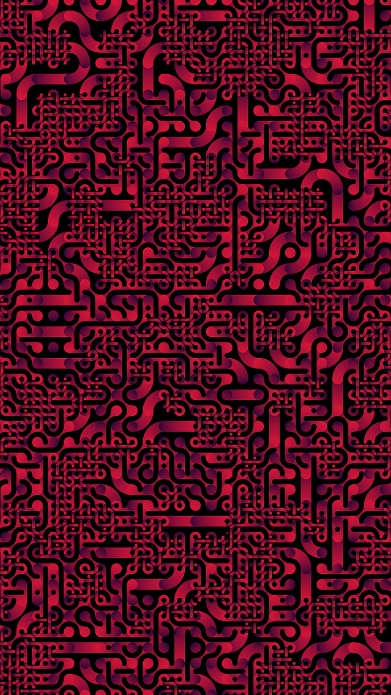 Truche pattern, Truche, abstract, amoled, dark, higgsas, pattern, purple, red, forma, shapes, tiles, truchet, HD phone wallpaper