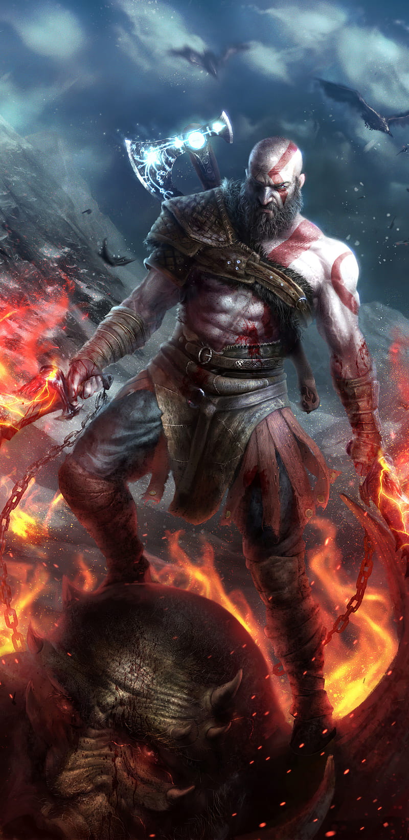 Kratos God of War, game, godofwar, ps4, xbox, HD phone wallpaper