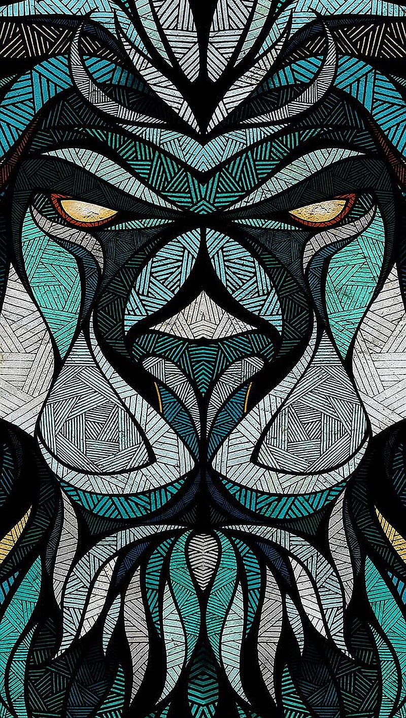 Tribal Lion, HD phone wallpaper