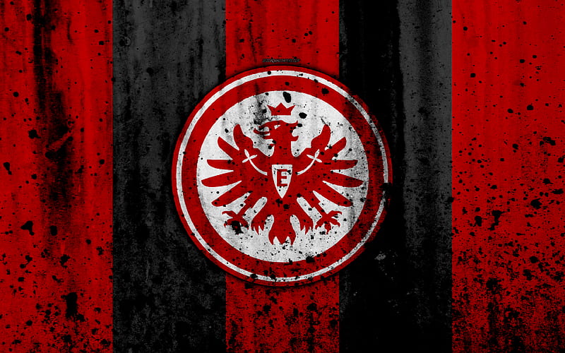 FC Eintracht logo, Bundesliga, stone texture, Germany, Eintracht, soccer, football club, Eintracht FC, HD wallpaper